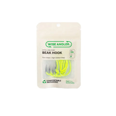 Beak Hook - Extra Long Point Fluro Green - WISE ANGLER
